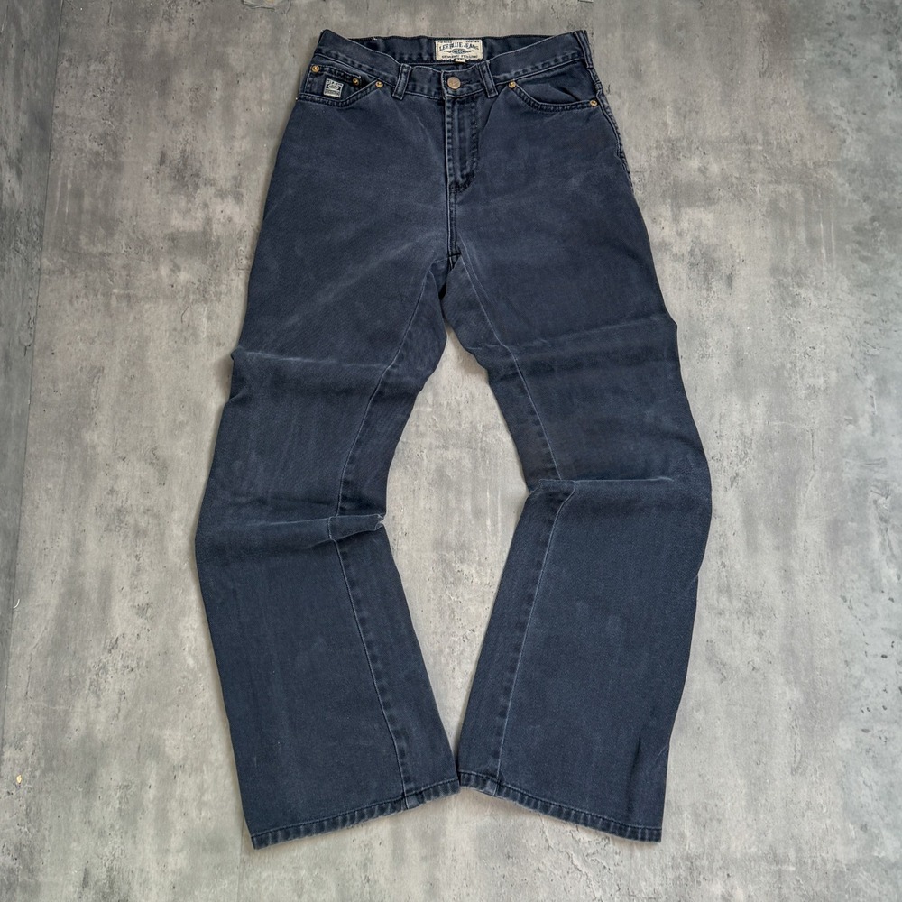 Y2K 90's 00's Lee Dark Wash Baggy Relax Wide Legged Flare Bootcut Denim Jeans